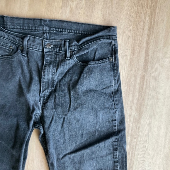 Men's Levi Jeans gray faded black 514 taper leg jeans Y2K 36x32 - Picture 6 of 16